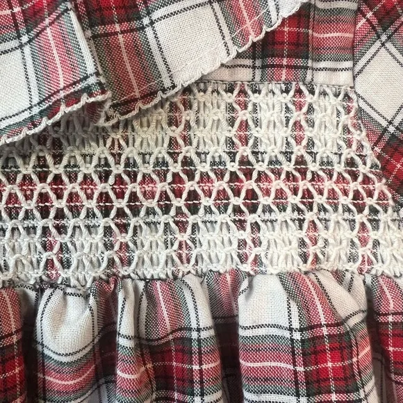 Janie and Jack Girl Goodnight Red White Plaid Nightgown Size 8 Christmas Holiday - Picture 4 of 6